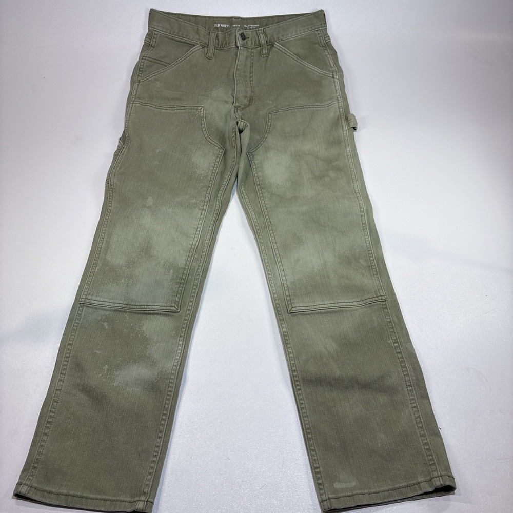 Old Navy 90's Straight Double Knee Carpenter Jeans Army Green Men's 30x30 Washed